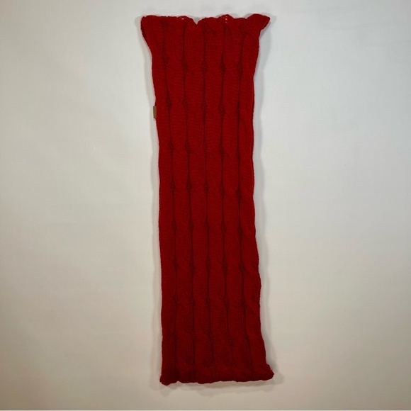 C.C. Red Cable Knit Infinity Scarf - Picture 3 of 7